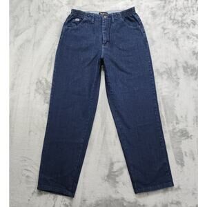 Lee Jeans Womens 12 SHORT Blue Relaxed Fit Side Elastic Mid Rise Stretch Denim